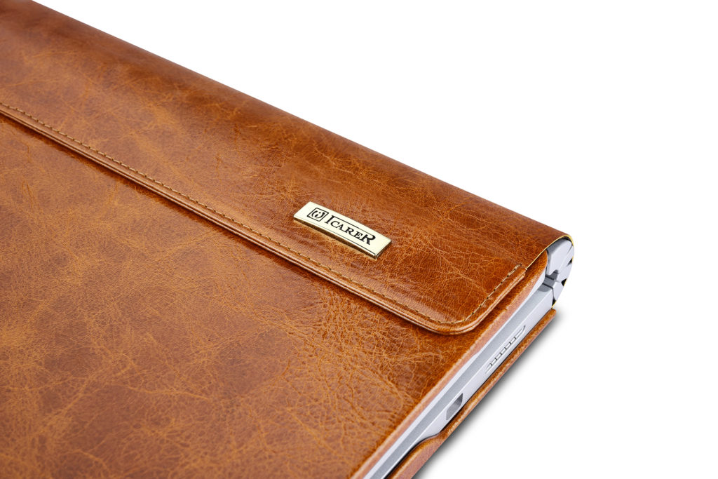 Surface Book Case Oil Wax Vintage Genuine Leather Detachable Folio Case