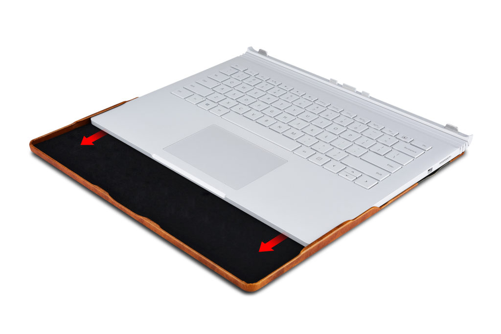 Surface Book Case Oil Wax Vintage Genuine Leather Detachable Folio Case