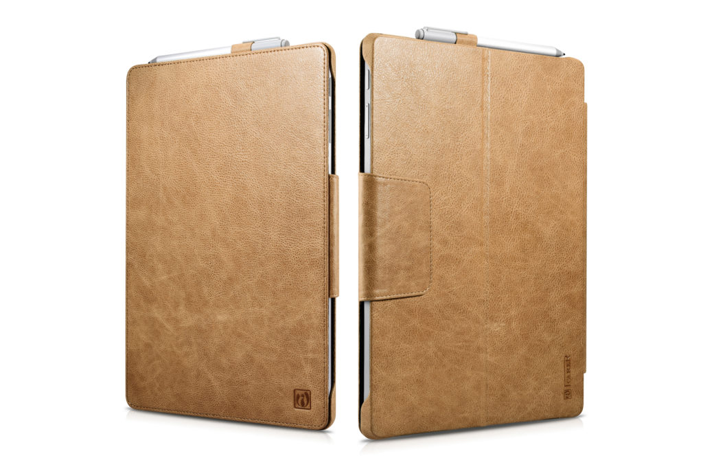 Surface Pro 4, 5, 6 Shenzhou Genuine Leather Surface Pro Folio Cover Brown