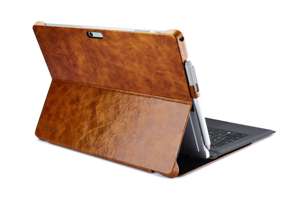 Surface Pro 4, 5, 6 Oil Wax Vintage Genuine Leather Surface Pro Folio Case