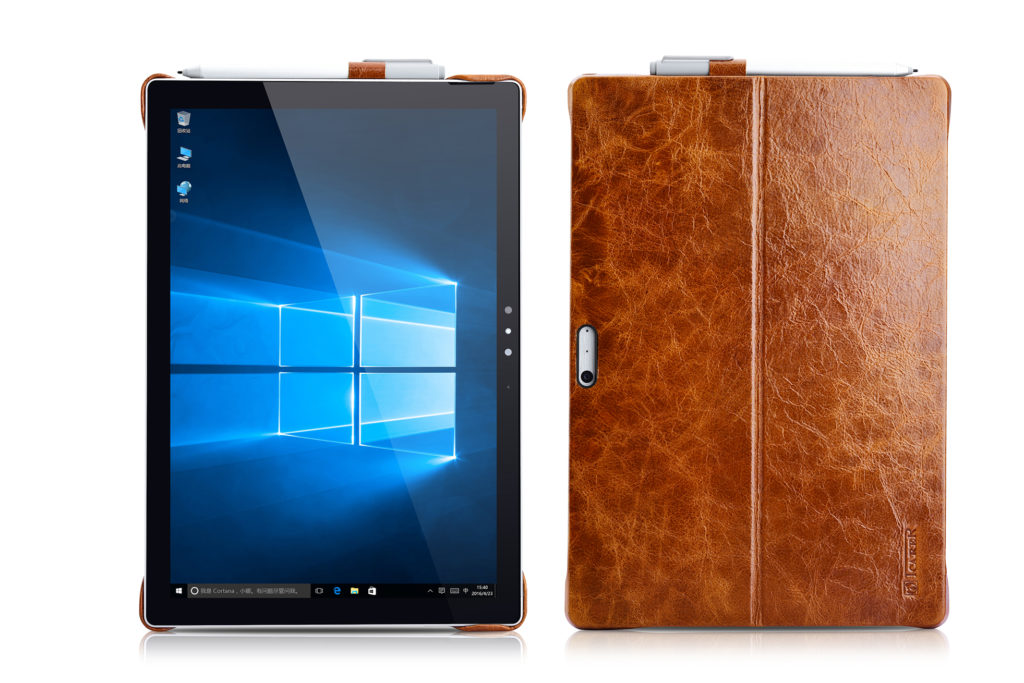Surface Pro 4, 5, 6 Oil Wax Vintage Genuine Leather For Surface Back Cover