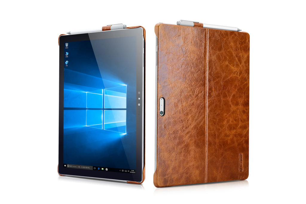 Surface Pro 4, 5, 6 Oil Wax Vintage Genuine Leather For Surface Back Cover