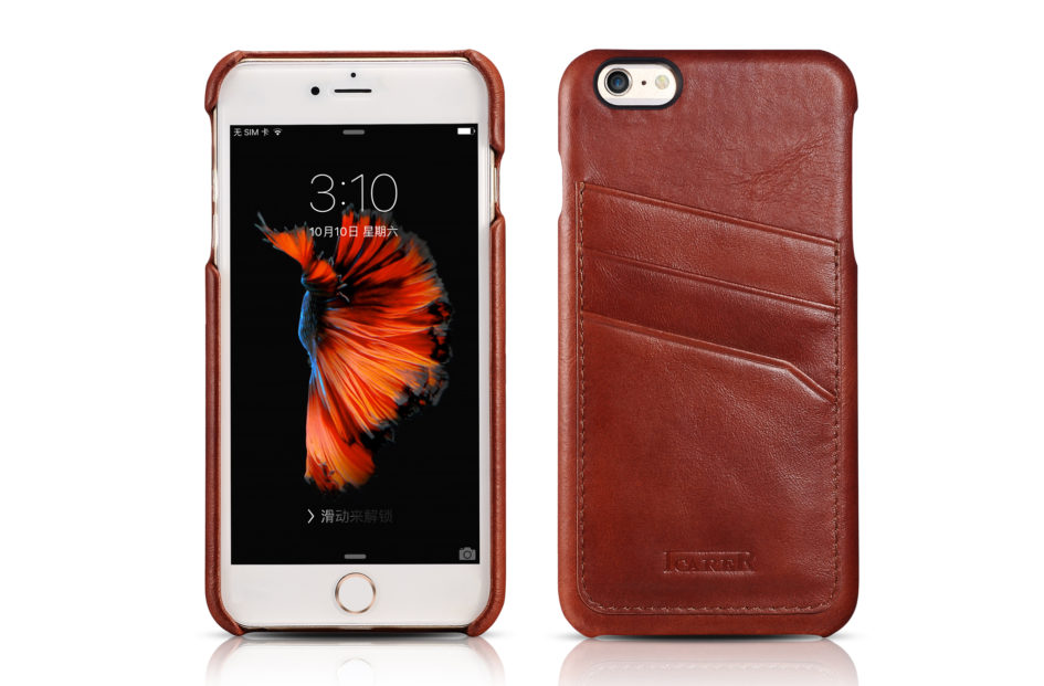 iPhone 6 Plus/ 6S Plus Baroque Vintage Back Cover Series Genuine Leather Case Brown