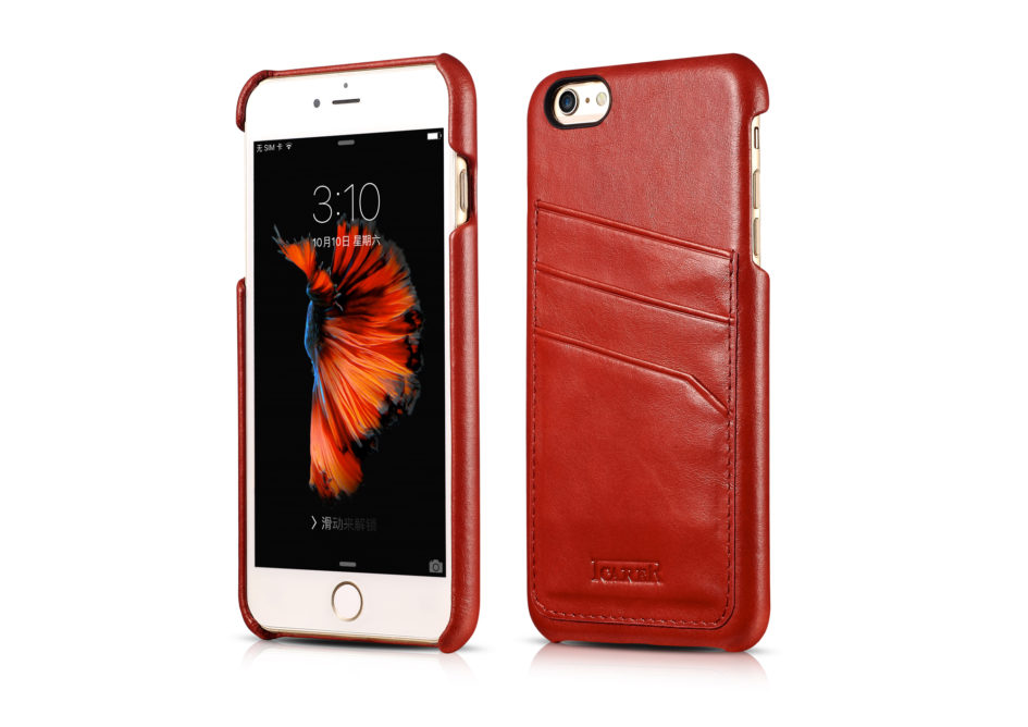 iPhone 6 Plus/ 6S Plus Baroque Vintage Back Cover Series Genuine Leather Case Red
