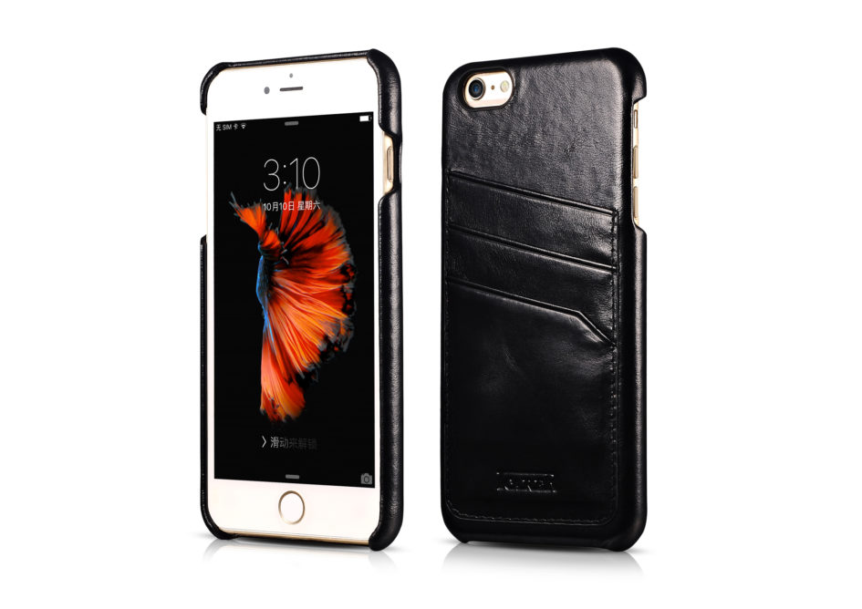 iPhone 6 Plus/ 6S Plus Baroque Vintage Back Cover Series Genuine Leather Case Black