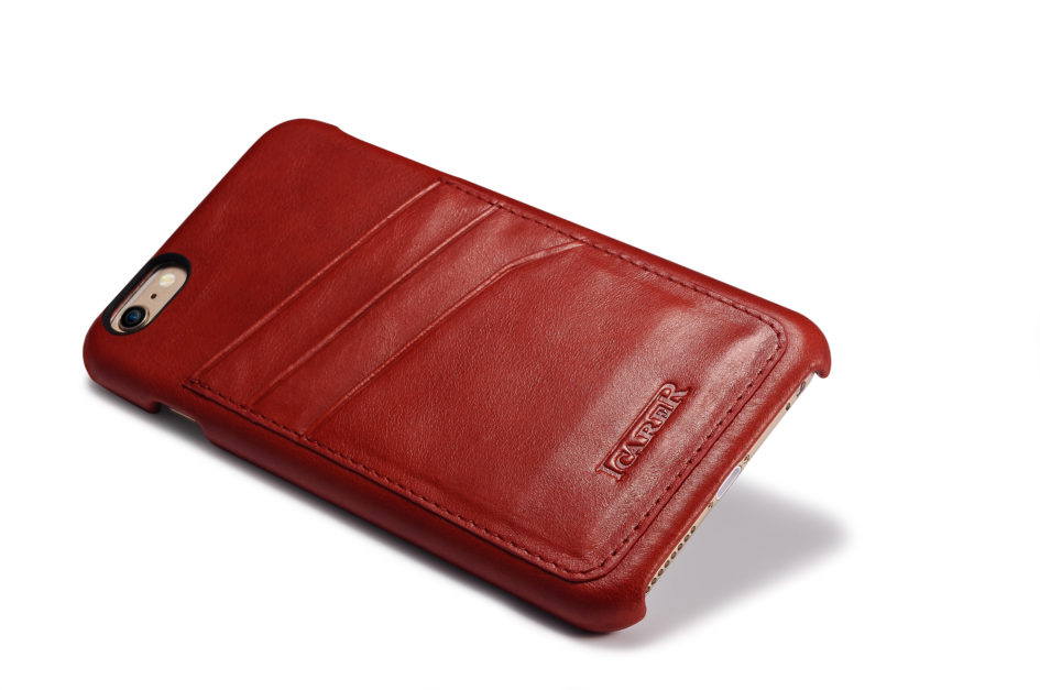 iPhone 6 Plus/ 6S Plus Baroque Vintage Back Cover Series Genuine Leather Case Red