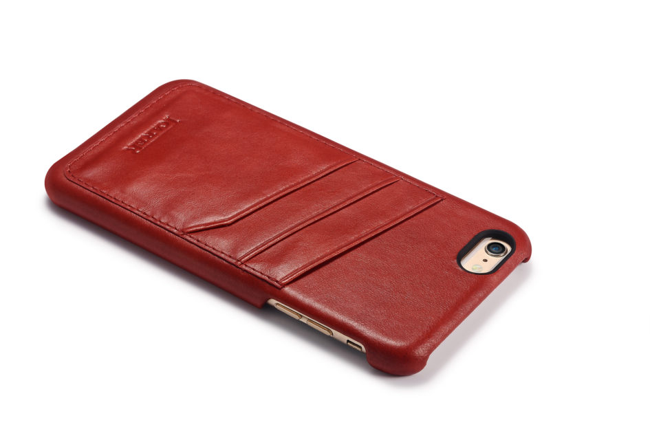 iPhone 6 Plus/ 6S Plus Baroque Vintage Back Cover Series Genuine Leather Case Red