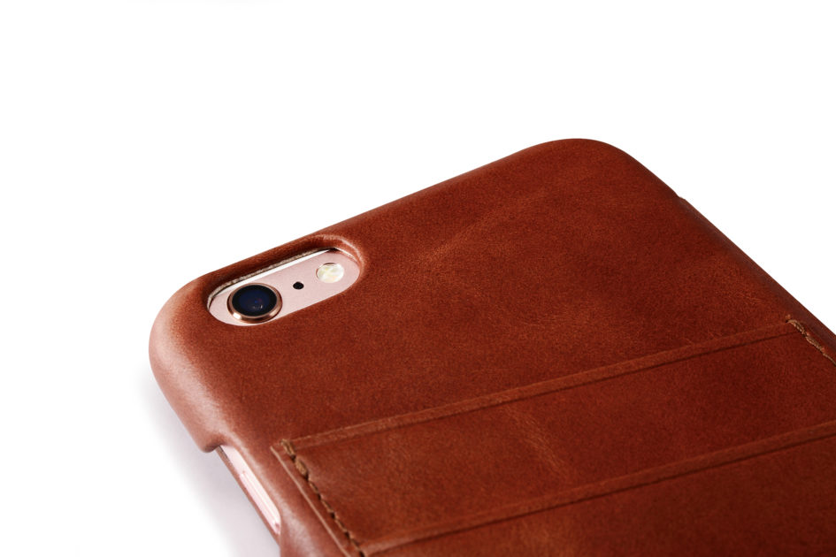 iPhone 6 Plus/ 6S Plus Curved Edge Vintage Card Slot Series Real Cowhide Leather Case Brown