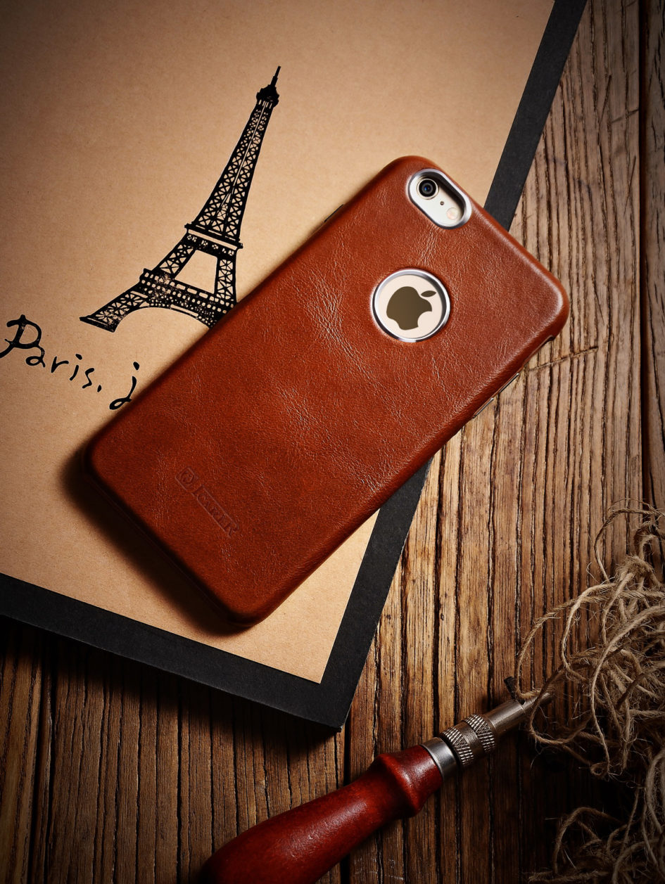 iPhone 6 Plus/ 6S Plus Case Transformers Vintage Back Cover Series Genuine Leather Case Brown