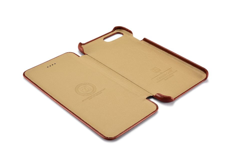 iPhone 7 Plus Curved Edge Vintage Series Genuine Leather Case Khaki