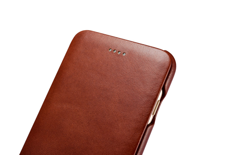 iPhone 7 Plus Curved Edge Vintage Series Genuine Leather Case Brown
