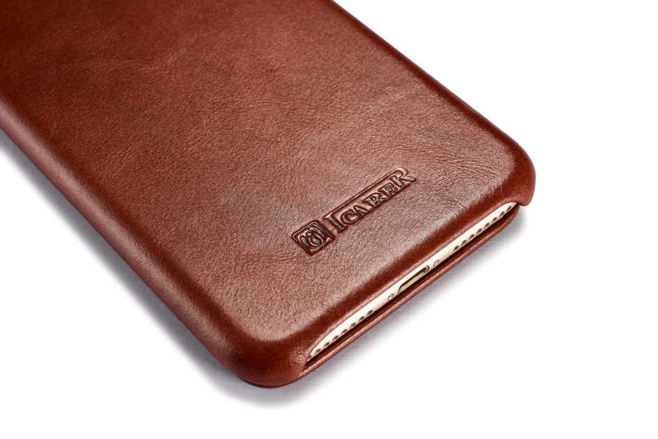 iPhone 7 Plus Curved Edge Vintage Series Genuine Leather Case Brown
