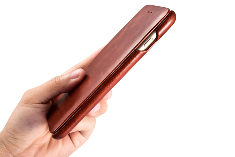 iPhone 7 Plus Curved Edge Vintage Series Genuine Leather Case Brown
