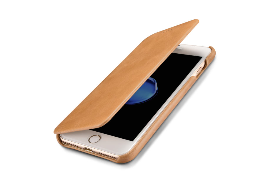 iPhone 7 Plus Curved Edge Vintage Series Genuine Leather Case Khaki