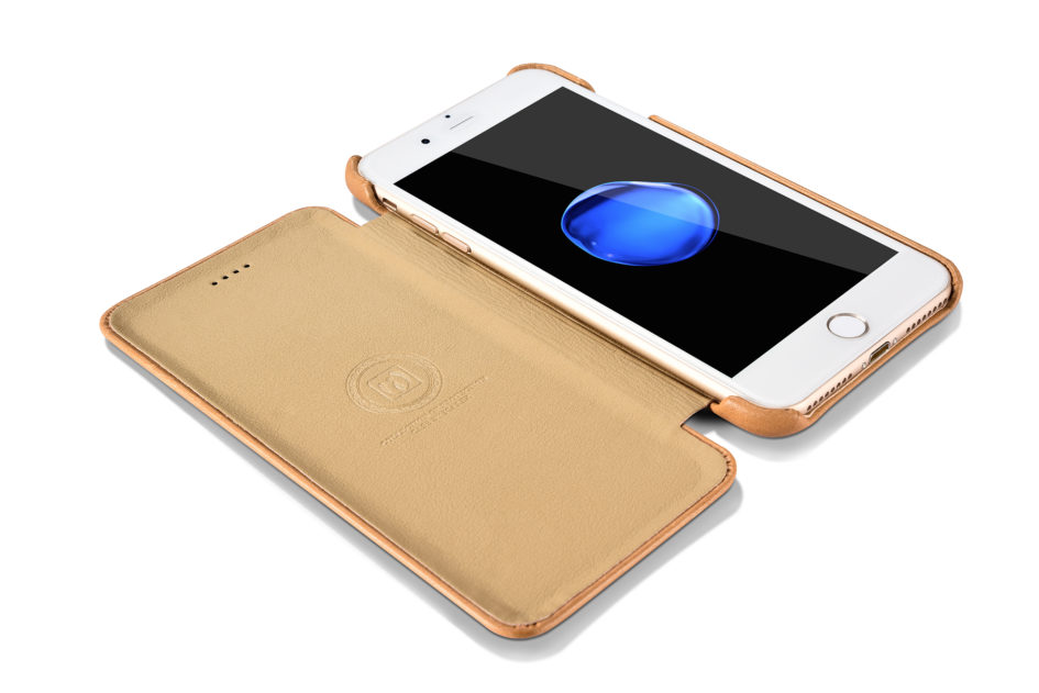iPhone 7 Plus Curved Edge Vintage Series Genuine Leather Case Khaki