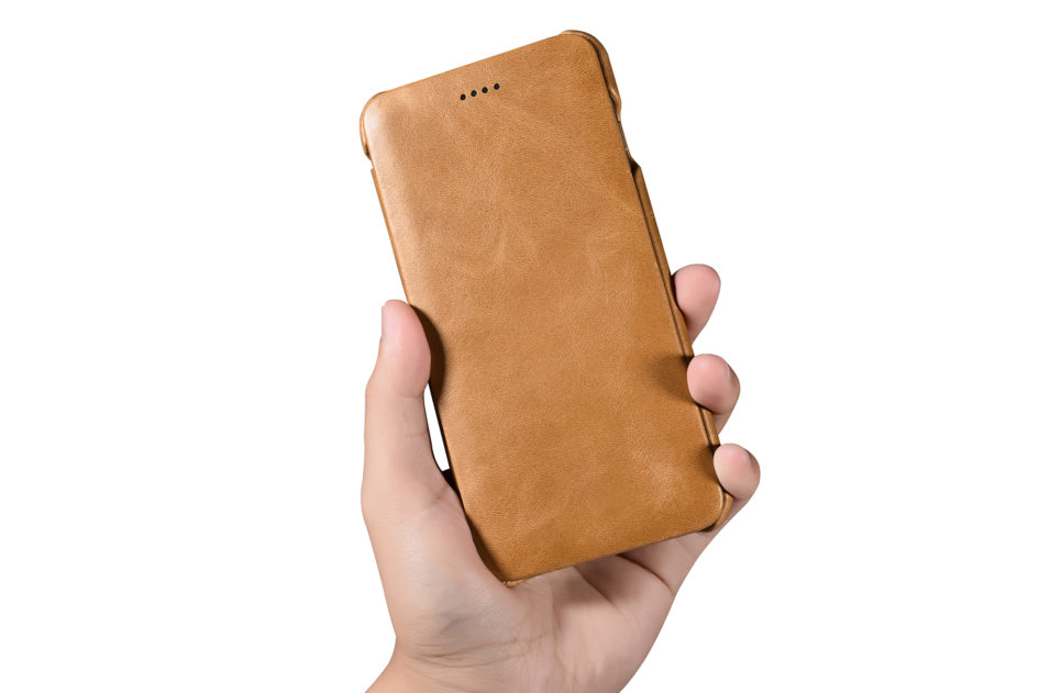 iPhone 7 Plus Curved Edge Vintage Series Genuine Leather Case Khaki