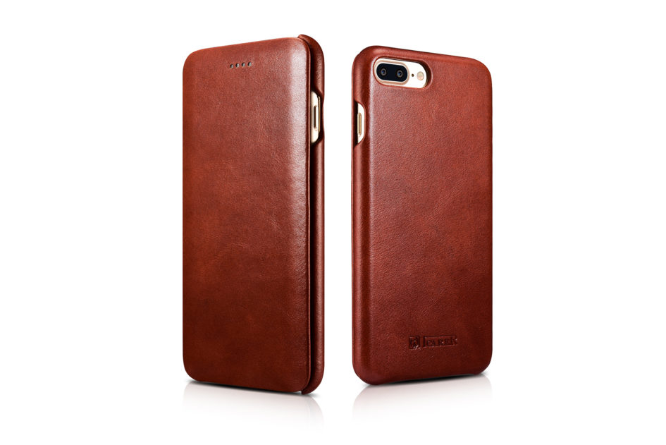 iPhone 7 Plus Curved Edge Vintage Series Genuine Leather Case Brown