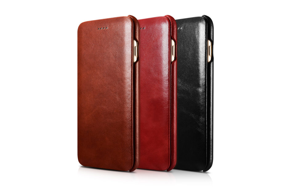 iPhone 7 Plus Curved Edge Vintage Series Genuine Leather Case Red