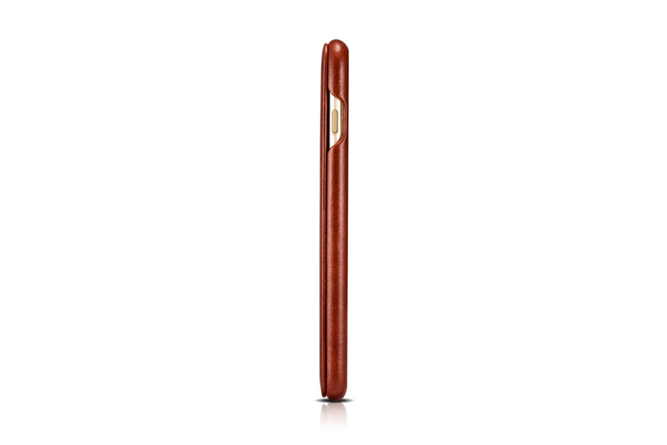 iPhone 7 Plus Curved Edge Vintage Series Genuine Leather Case Brown