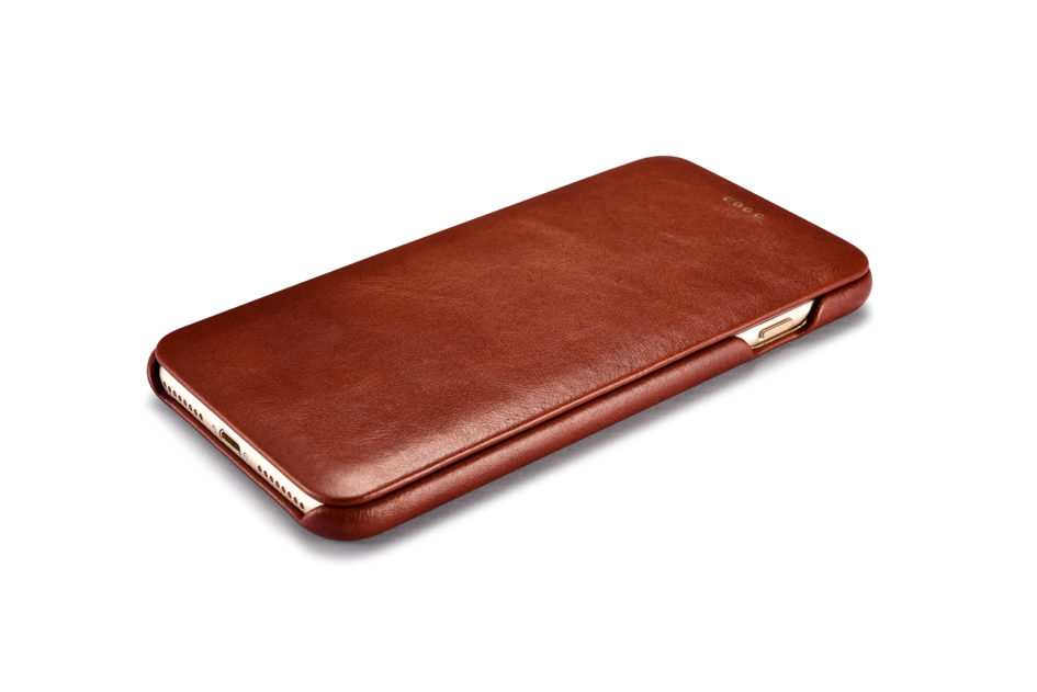 iPhone 7 Plus Curved Edge Vintage Series Genuine Leather Case Brown