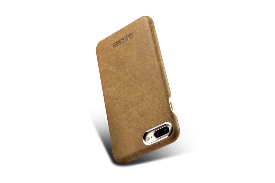iPhone 7 Metal Warrior Shenzhou Real Leather Back Case Khaki