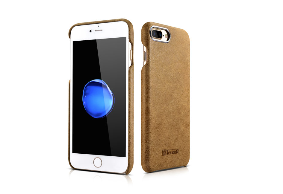 iPhone 7 Metal Warrior Shenzhou Real Leather Back Case Khaki