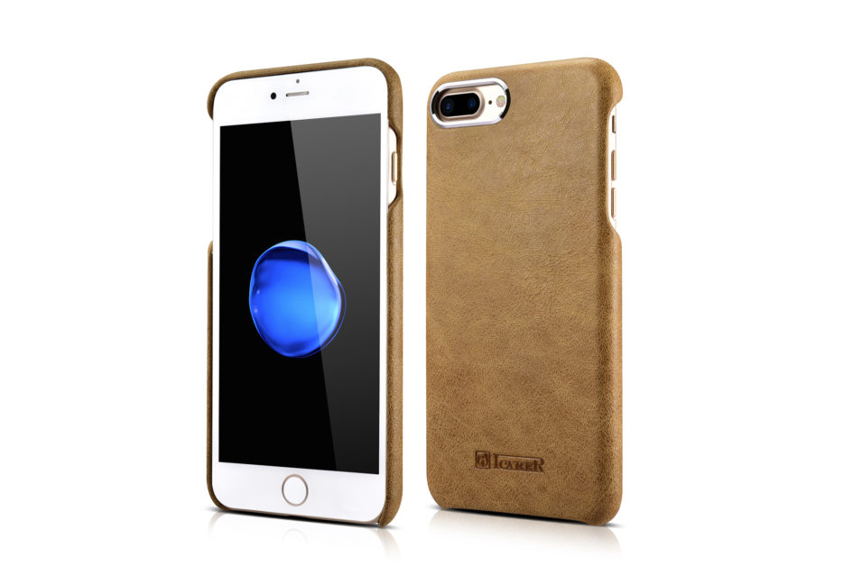 iPhone 7 Metal Warrior Shenzhou Real Leather Back Case Khaki