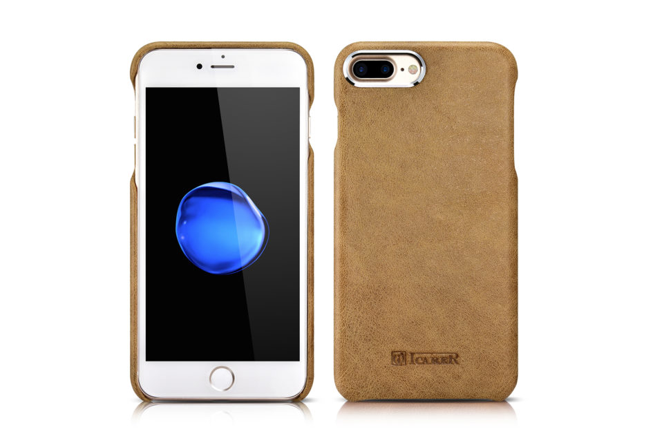 iPhone 7 Metal Warrior Shenzhou Real Leather Back Case Khaki