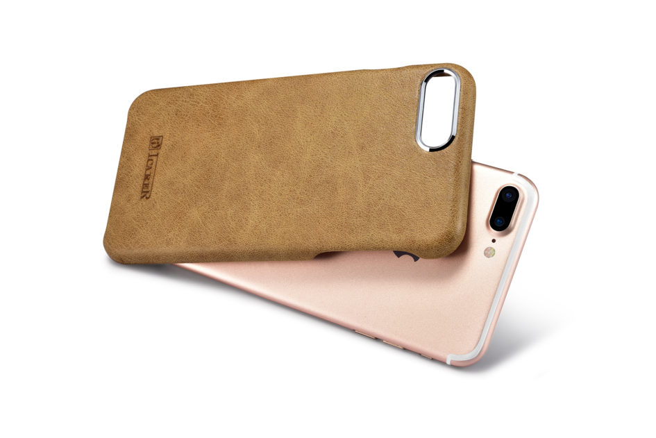 iPhone 7 Metal Warrior Shenzhou Real Leather Back Case Khaki