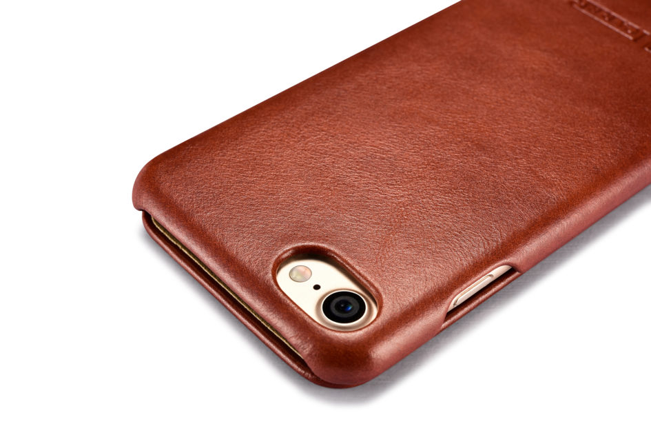 iPhone 7 Curved Edge Vintage Series Genuine Leather Case Brown