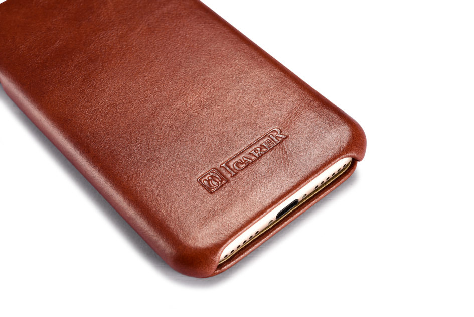 iPhone 7 Curved Edge Vintage Series Genuine Leather Case Brown
