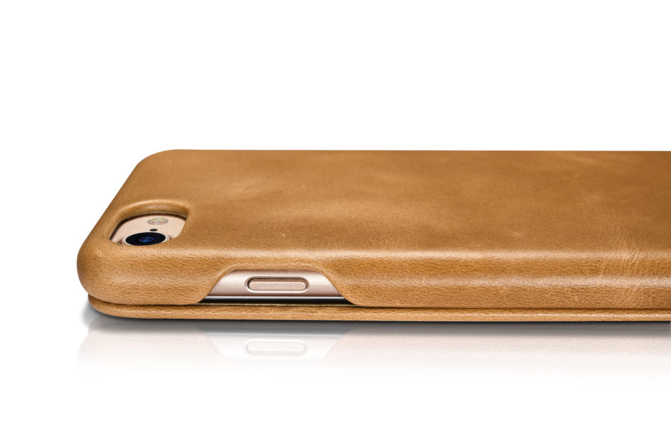 iPhone 7 Curved Edge Vintage Series Genuine Leather Case Khaki