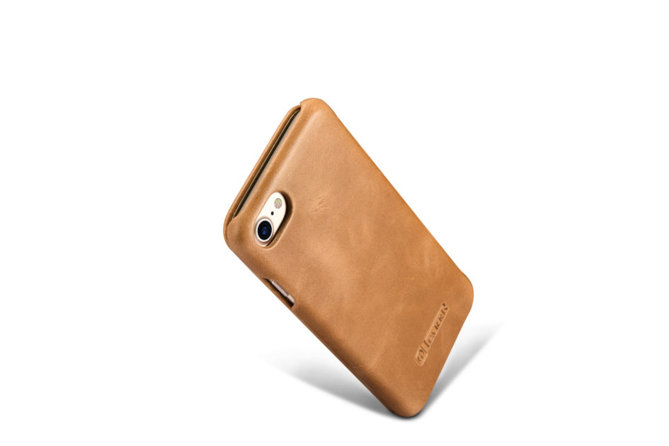iPhone 7 Curved Edge Vintage Series Genuine Leather Case Khaki