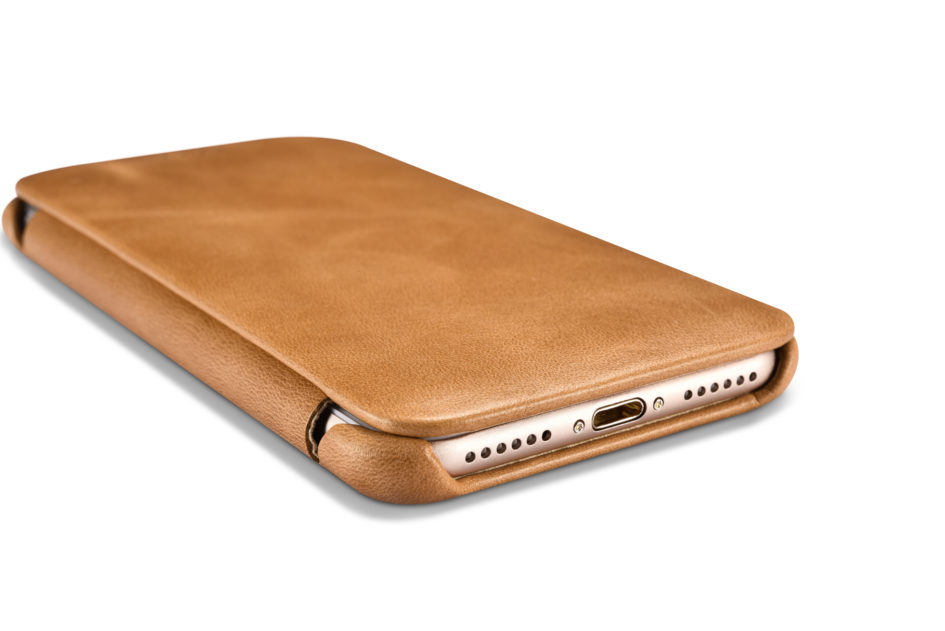 iPhone 7 Curved Edge Vintage Series Genuine Leather Case Khaki