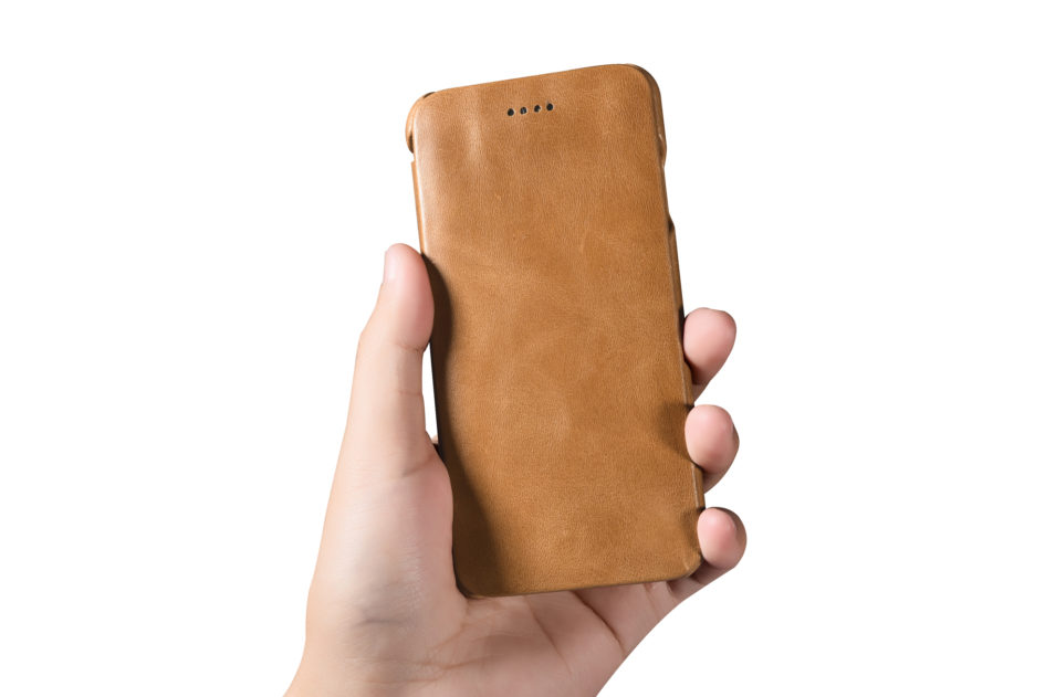 iPhone 7 Curved Edge Vintage Series Genuine Leather Case Khaki