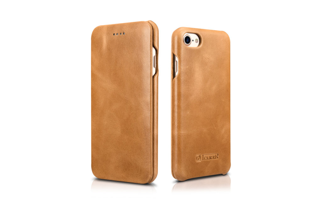 iPhone 7 Curved Edge Vintage Series Genuine Leather Case Khaki