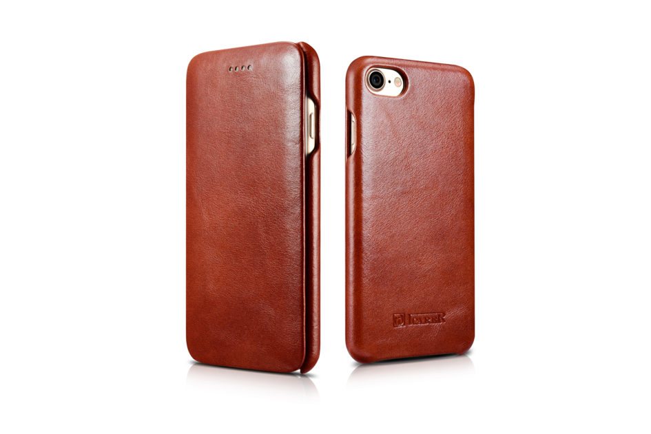 iPhone 7 Curved Edge Vintage Series Genuine Leather Case Brown