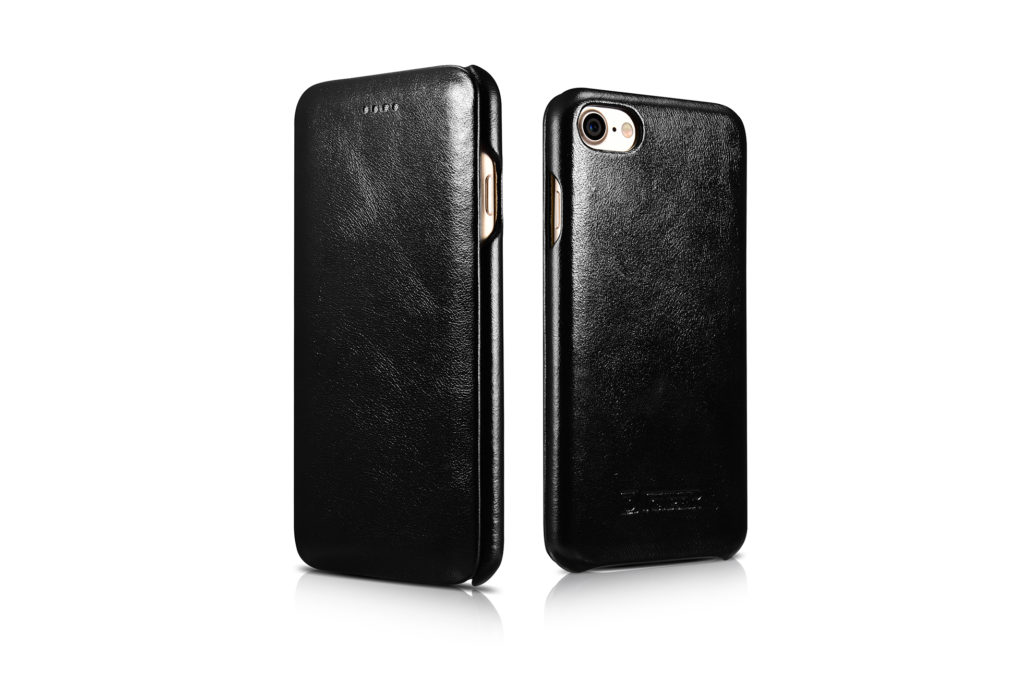 iPhone 7 Curved Edge Vintage Series Genuine Leather Case Black