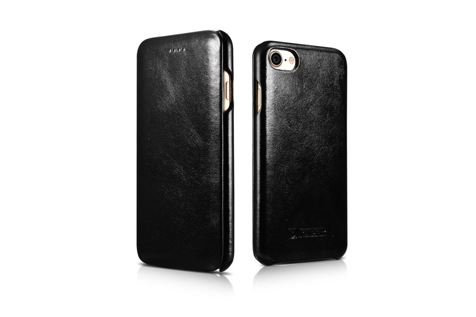 iPhone 7 Curved Edge Vintage Series Genuine Leather Case Black