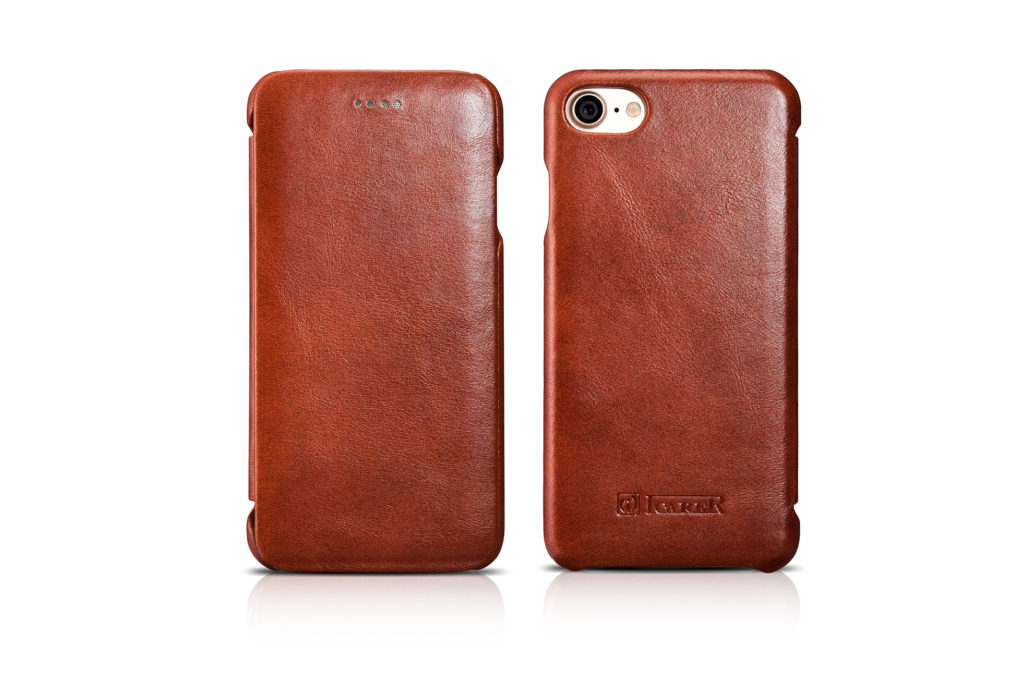 iPhone 7 Curved Edge Vintage Series Genuine Leather Case Brown
