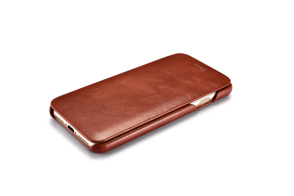 iPhone 7 Curved Edge Vintage Series Genuine Leather Case Brown