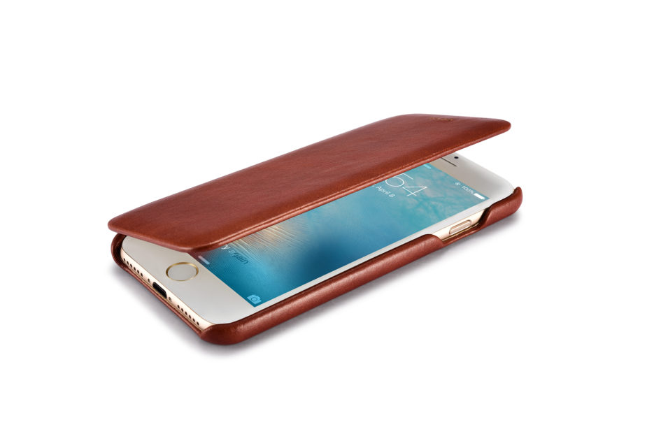 iPhone 7 Curved Edge Vintage Series Genuine Leather Case Brown