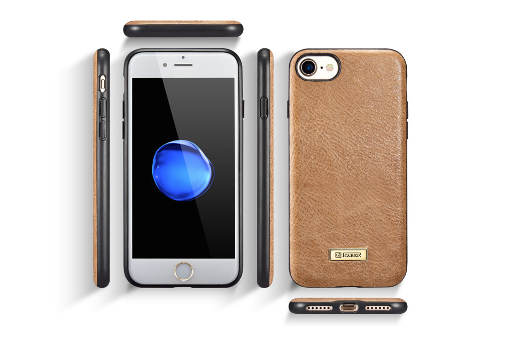 iPhone 7 and 8 Shenzhou Genuine Leather Fashionable Back Cover Case Khaki