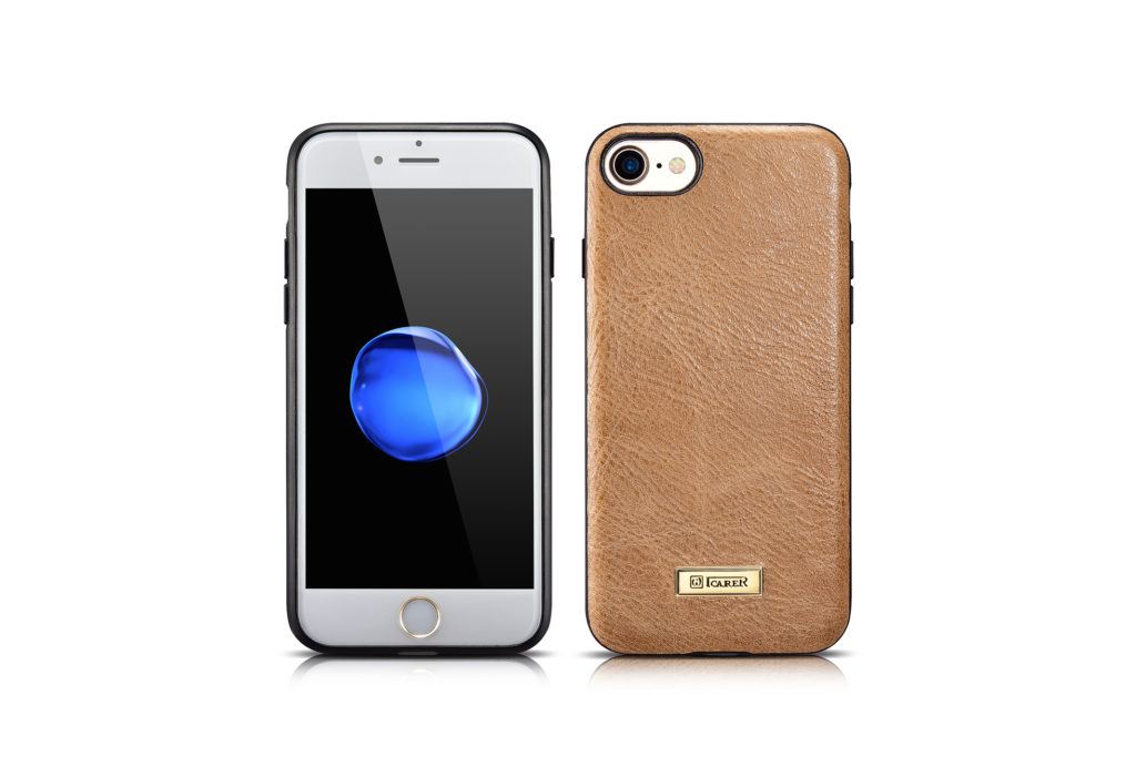 iPhone 7 and 8 Shenzhou Genuine Leather Fashionable Back Cover Case Khaki