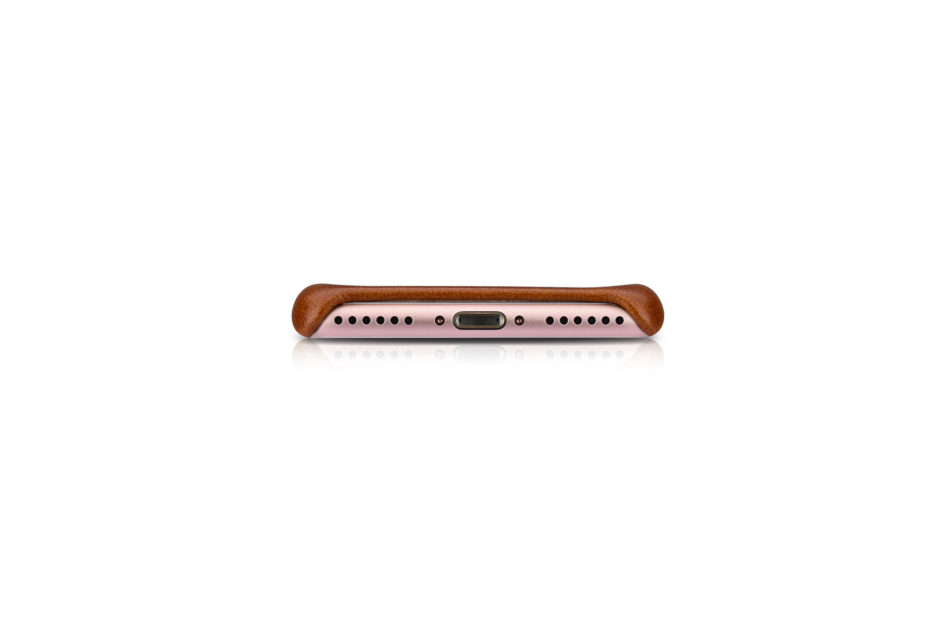iPhone 7 Plus Metal Warrior Oil Wax Real Leather Back Case Coffee