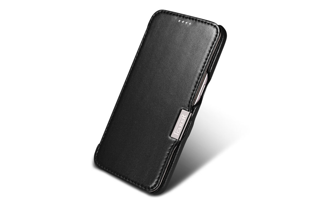 Samsung Galaxy S7 Luxury Series Side Open Genuine Leather Case Black