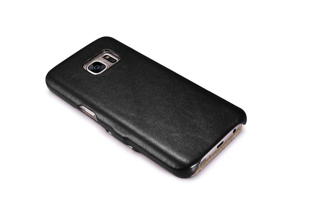 Samsung Galaxy S7 Luxury Series Side Open Genuine Leather Case Black