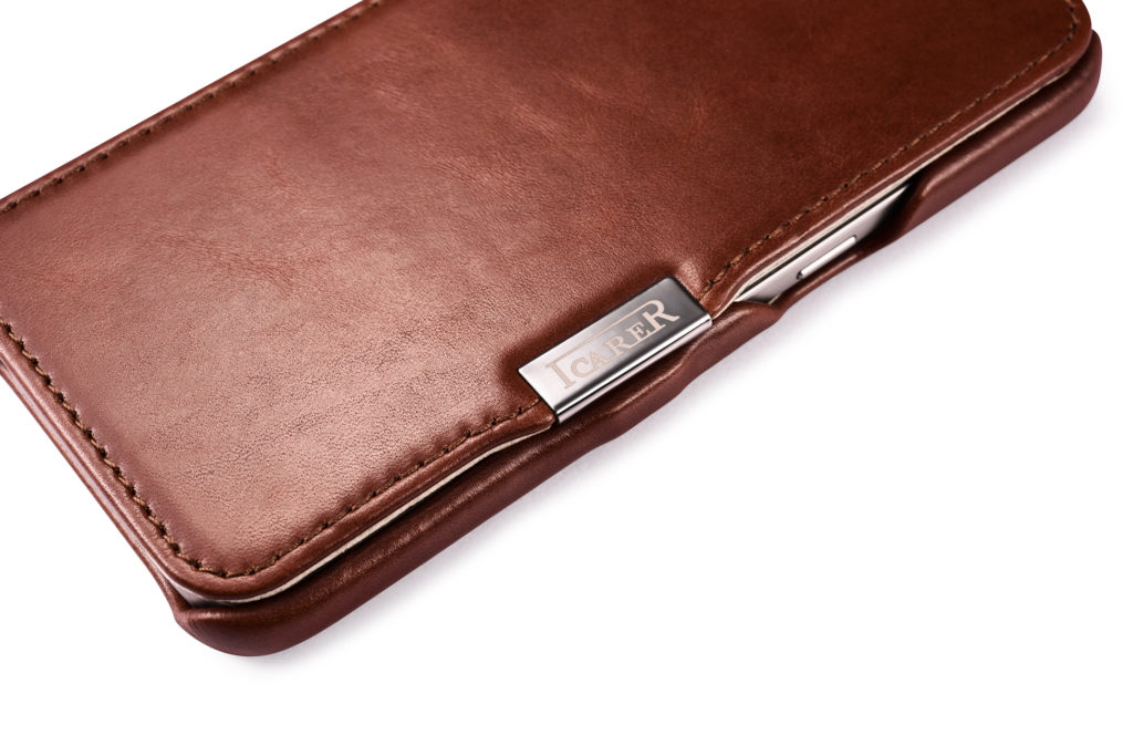 Samsung Galaxy S7 Vintage Series Side Open Genuine Leather Case Brown