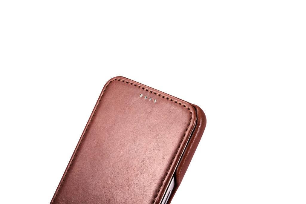 Samsung Galaxy S7 Vintage Series Side Open Genuine Leather Case Brown