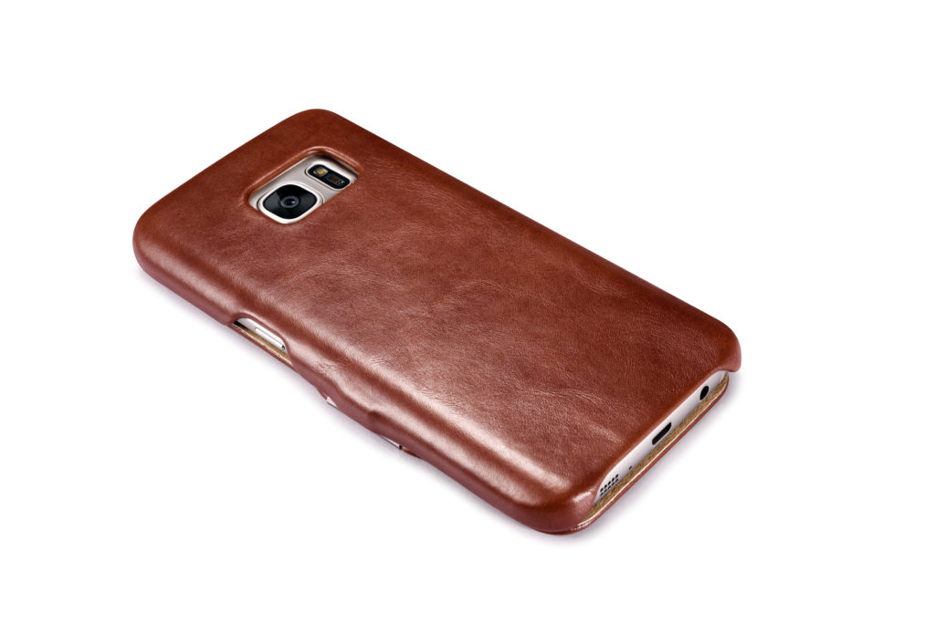 Samsung Galaxy S7 Vintage Series Side Open Genuine Leather Case Brown
